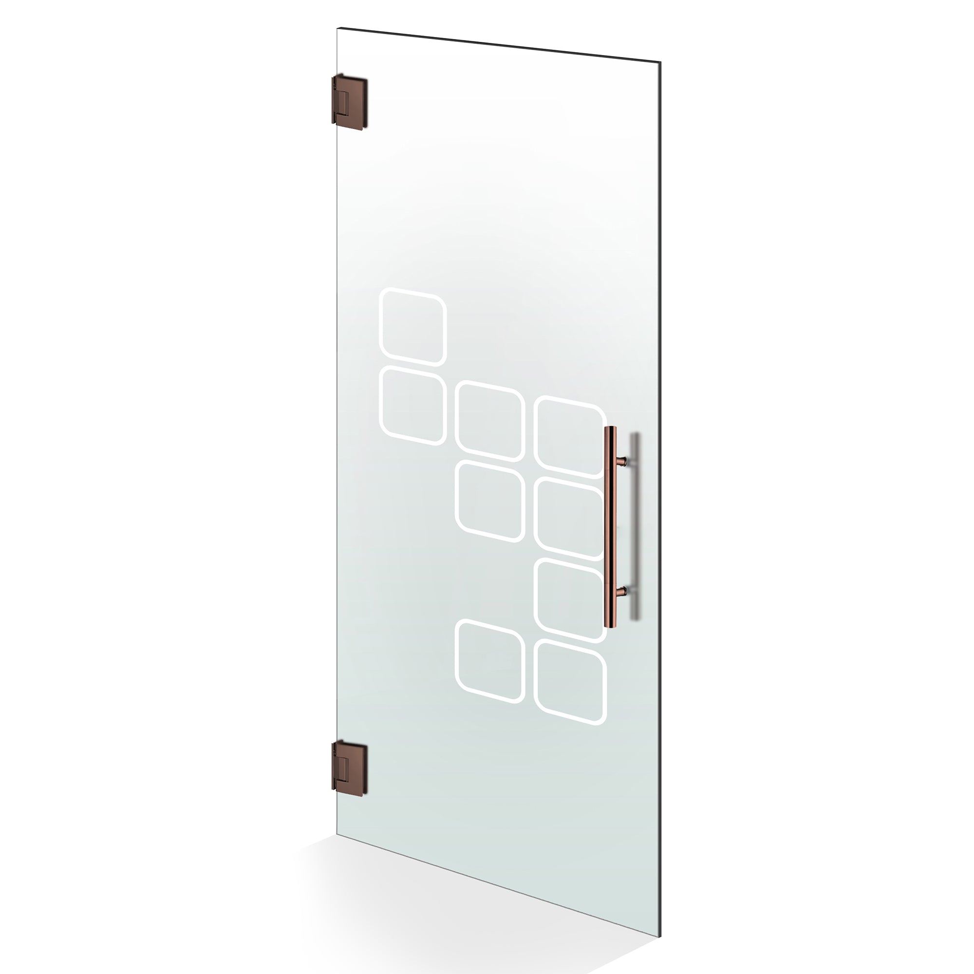 Hinged glass door copper, #Satiné