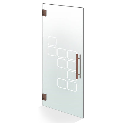 Hinged glass door copper, #Satiné