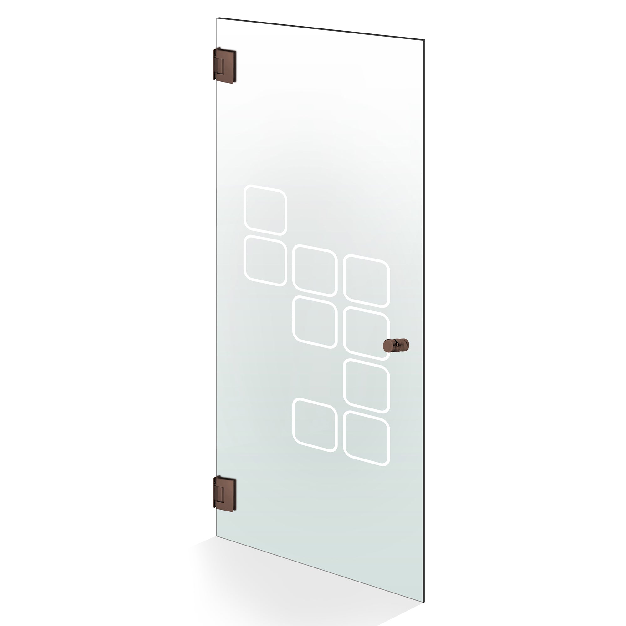 Hinged glass door copper, #Satiné