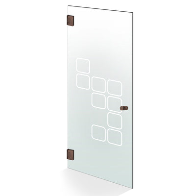 Hinged glass door copper, #Satiné