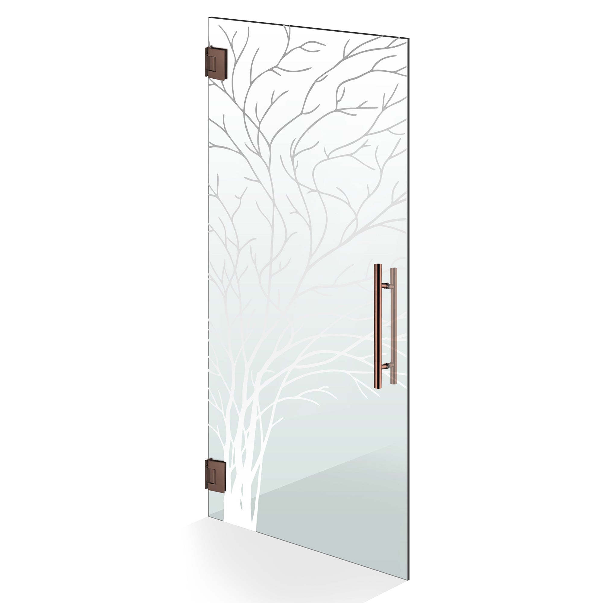 Hinged glass door copper, #Clear
