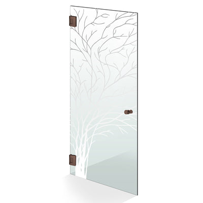 Hinged glass door copper, #Clear