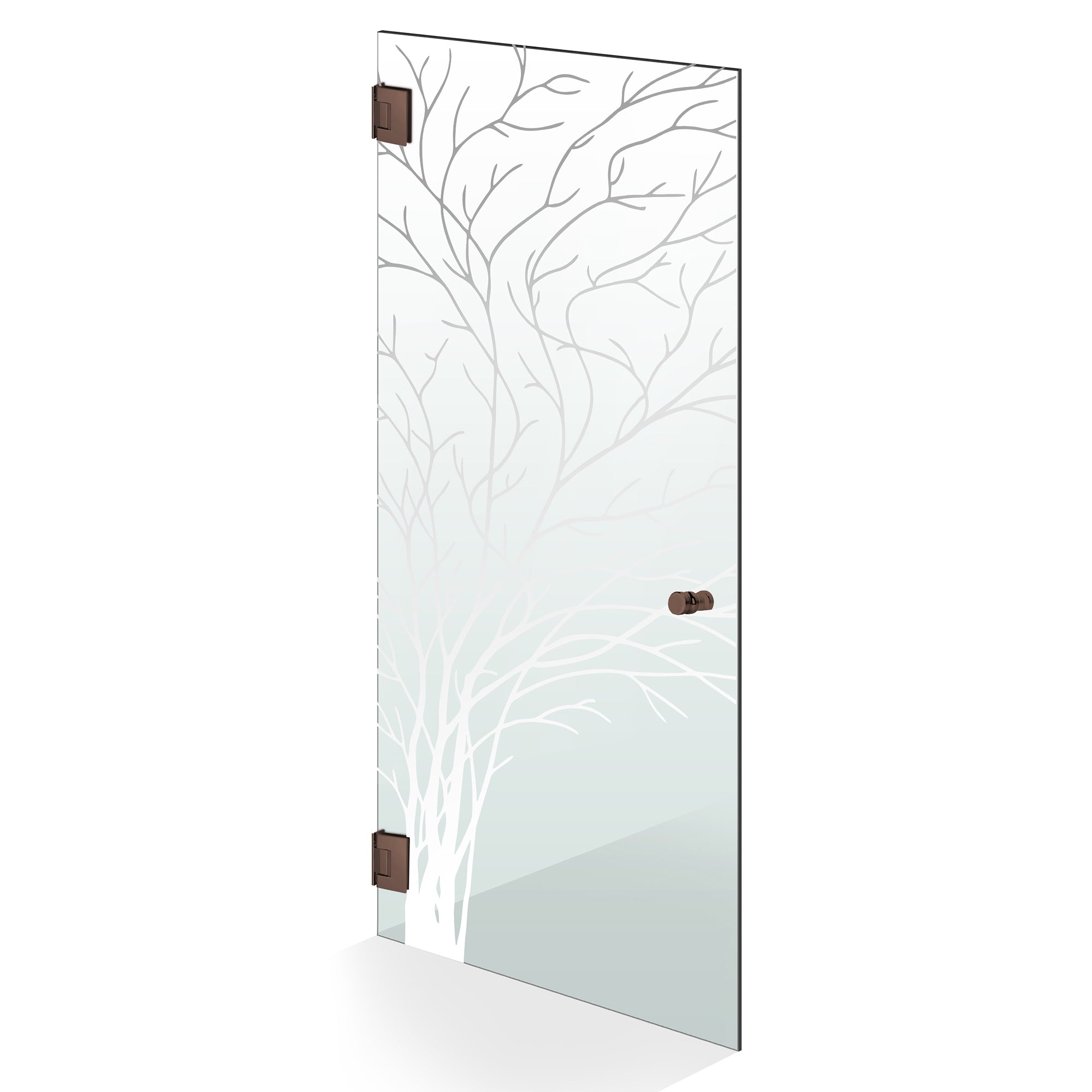 Hinged glass door copper, #Clear
