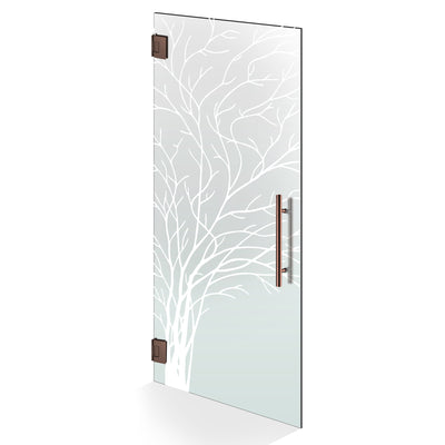 Hinged glass door copper, #Satiné