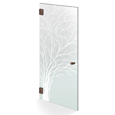 Hinged glass door copper, #Satiné