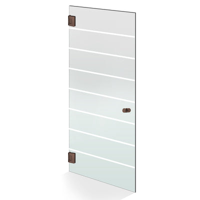 Hinged glass door copper, #Satiné