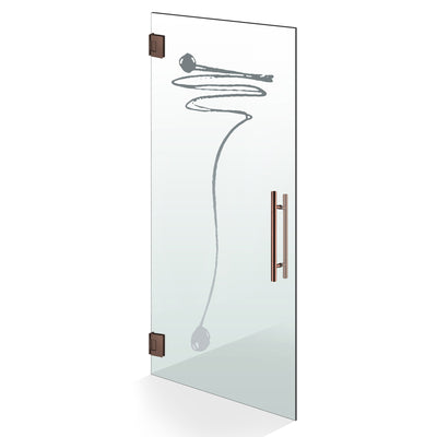 Hinged glass door copper, #Clear