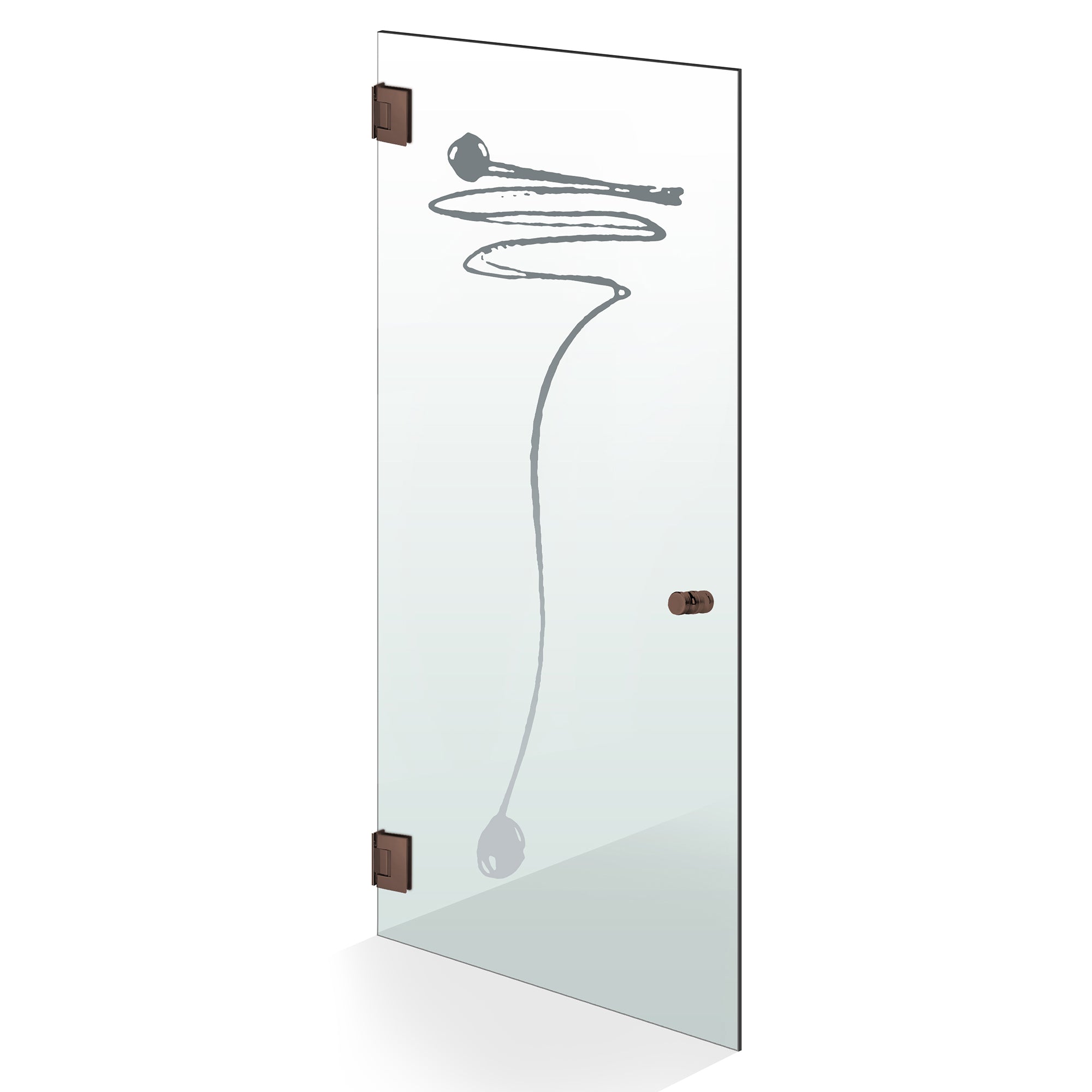 Hinged glass door copper, #Clear