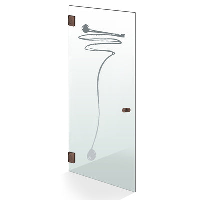 Hinged glass door copper, #Clear