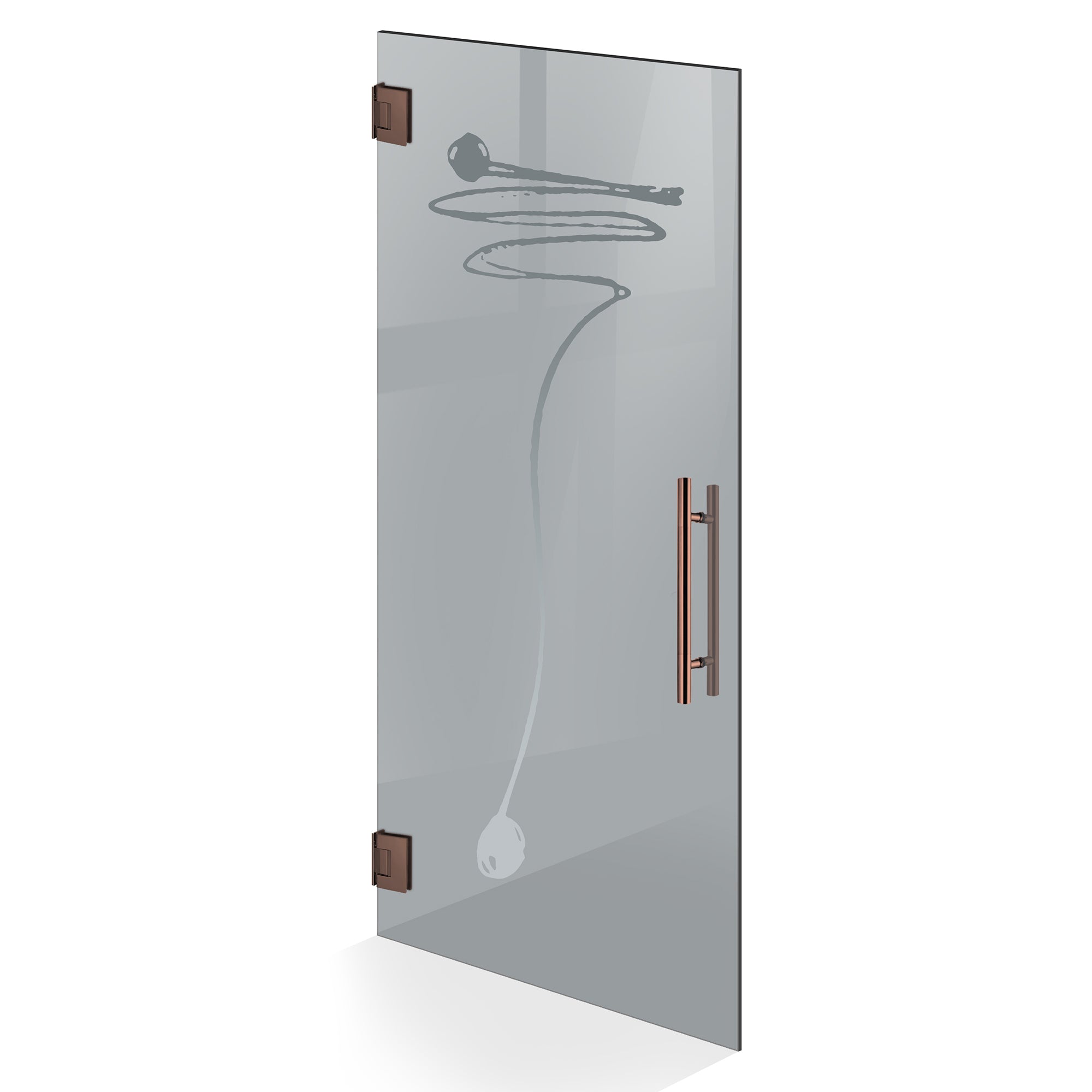 Hinged glass door copper, #Grey