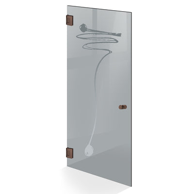 Hinged glass door copper, #Grey