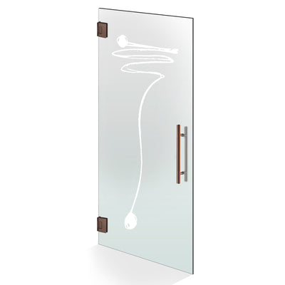 Hinged glass door copper, #Satiné