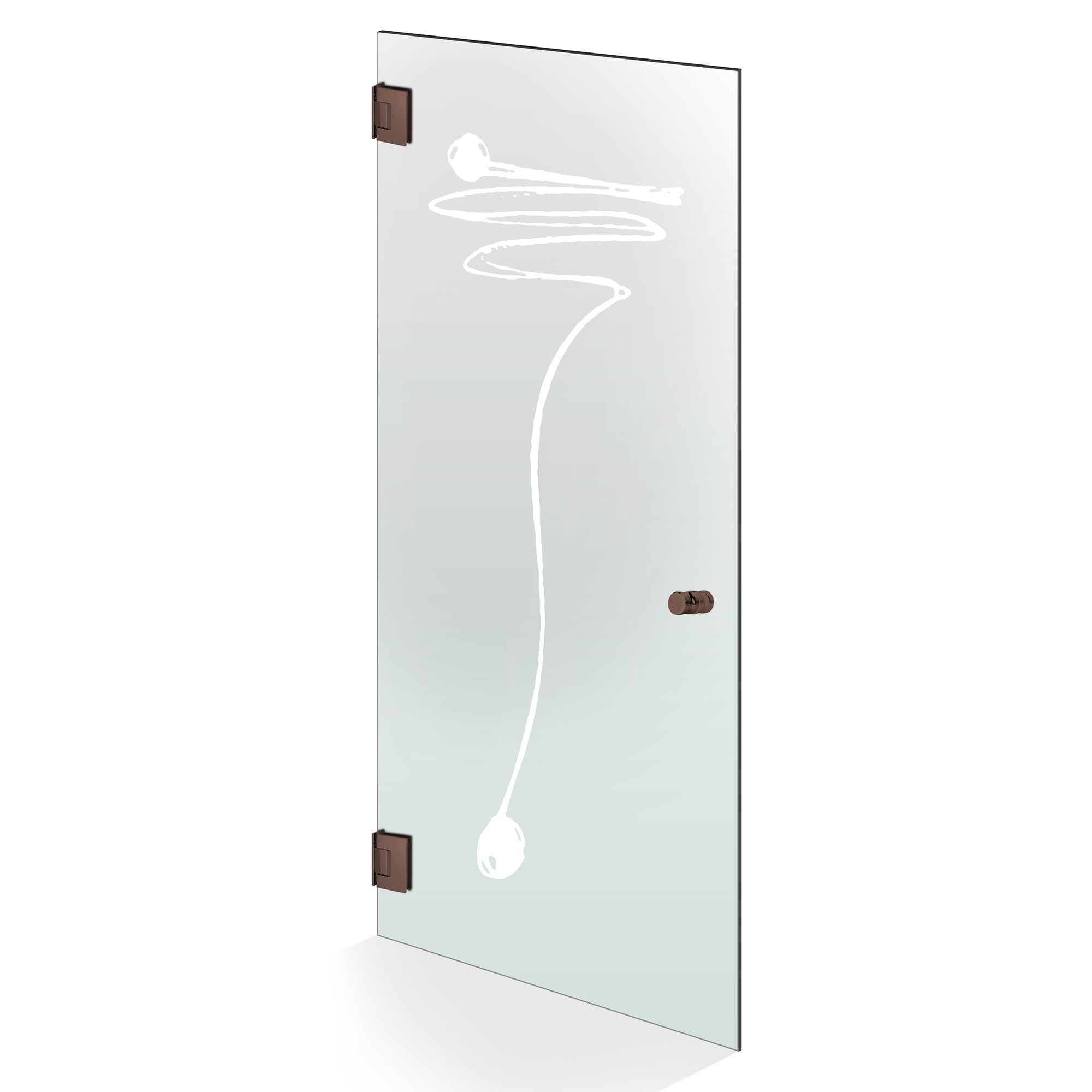 Hinged glass door copper, #Satiné