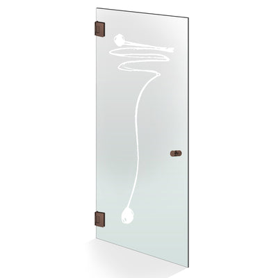 Hinged glass door copper, #Satiné
