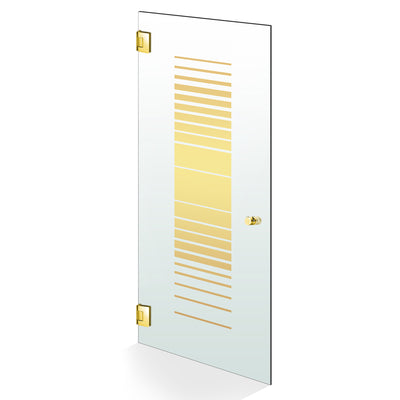 Hinged glass door gold, #Satiné