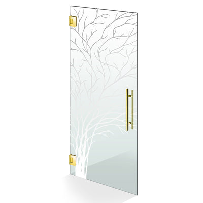 Hinged glass door gold, #Clear