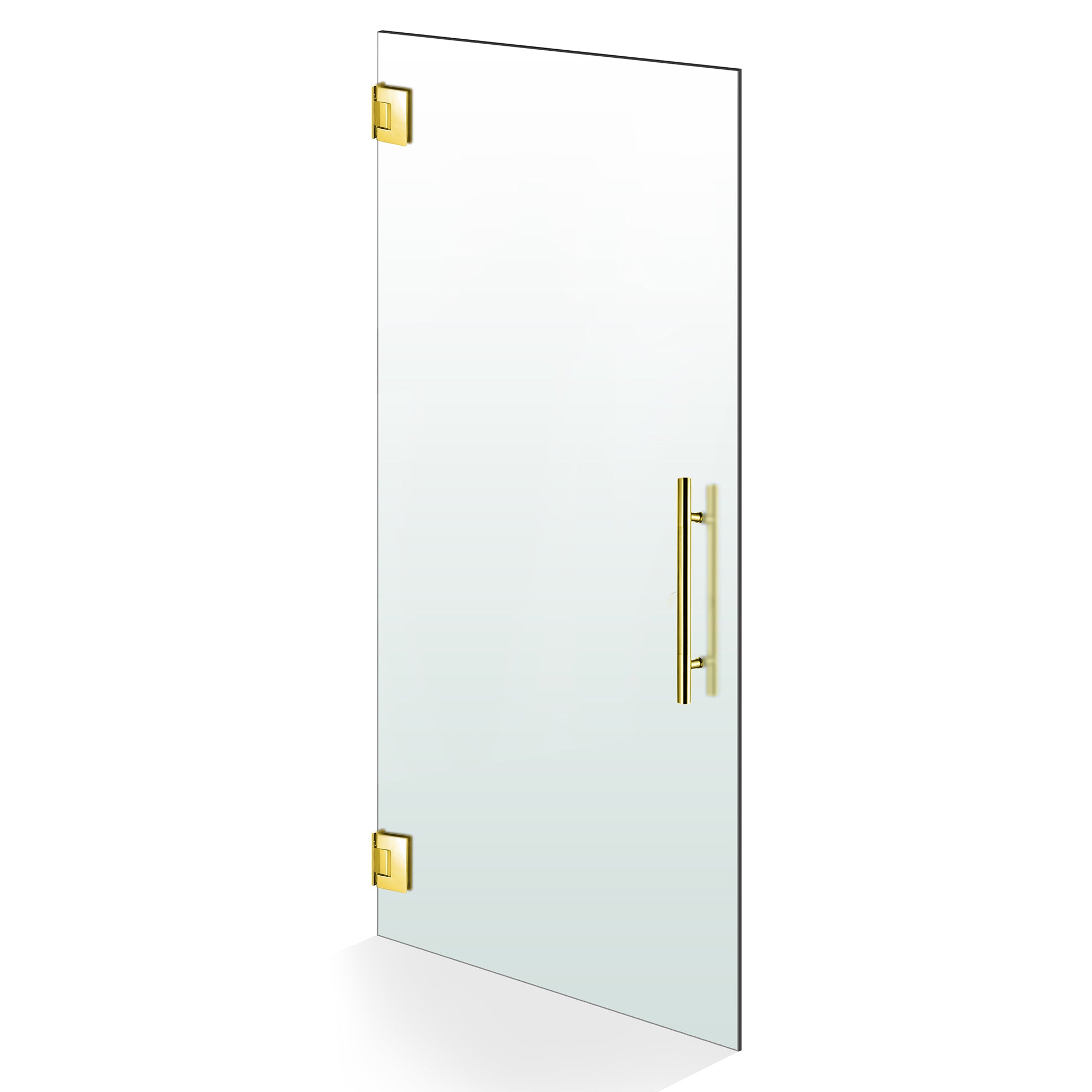 Hinged glass door gold, #Satiné