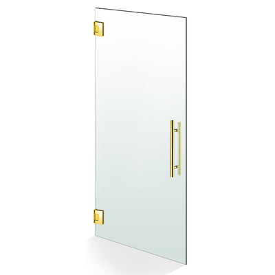 Hinged glass door gold, #Satiné