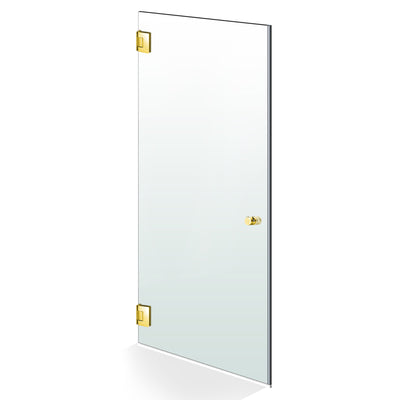 Hinged glass door gold, #Satiné