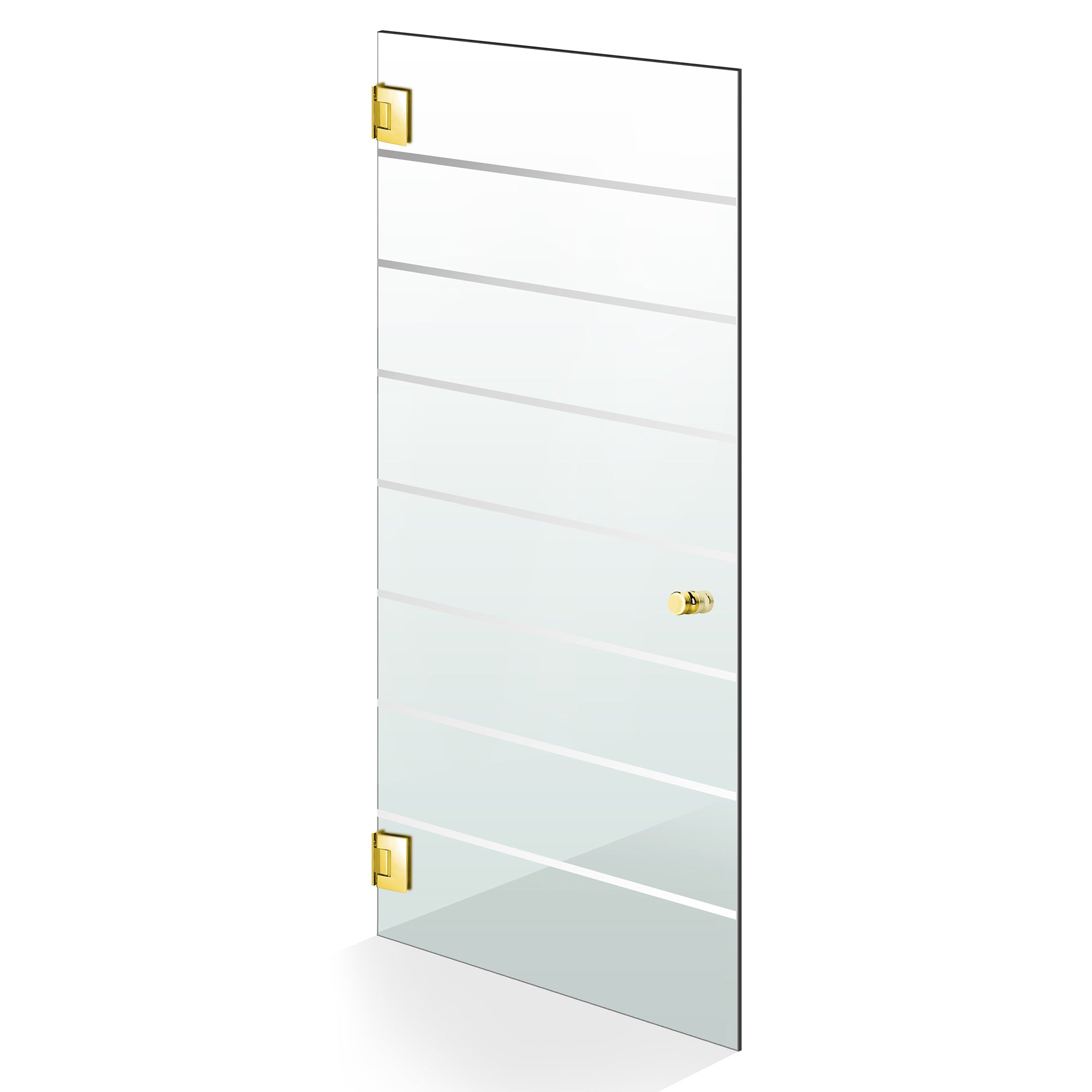 Hinged glass door gold, #Clear