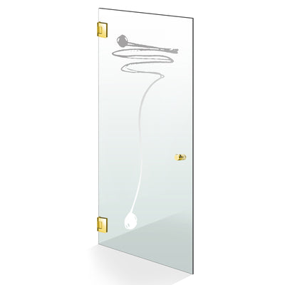 Hinged glass door gold, #Clear