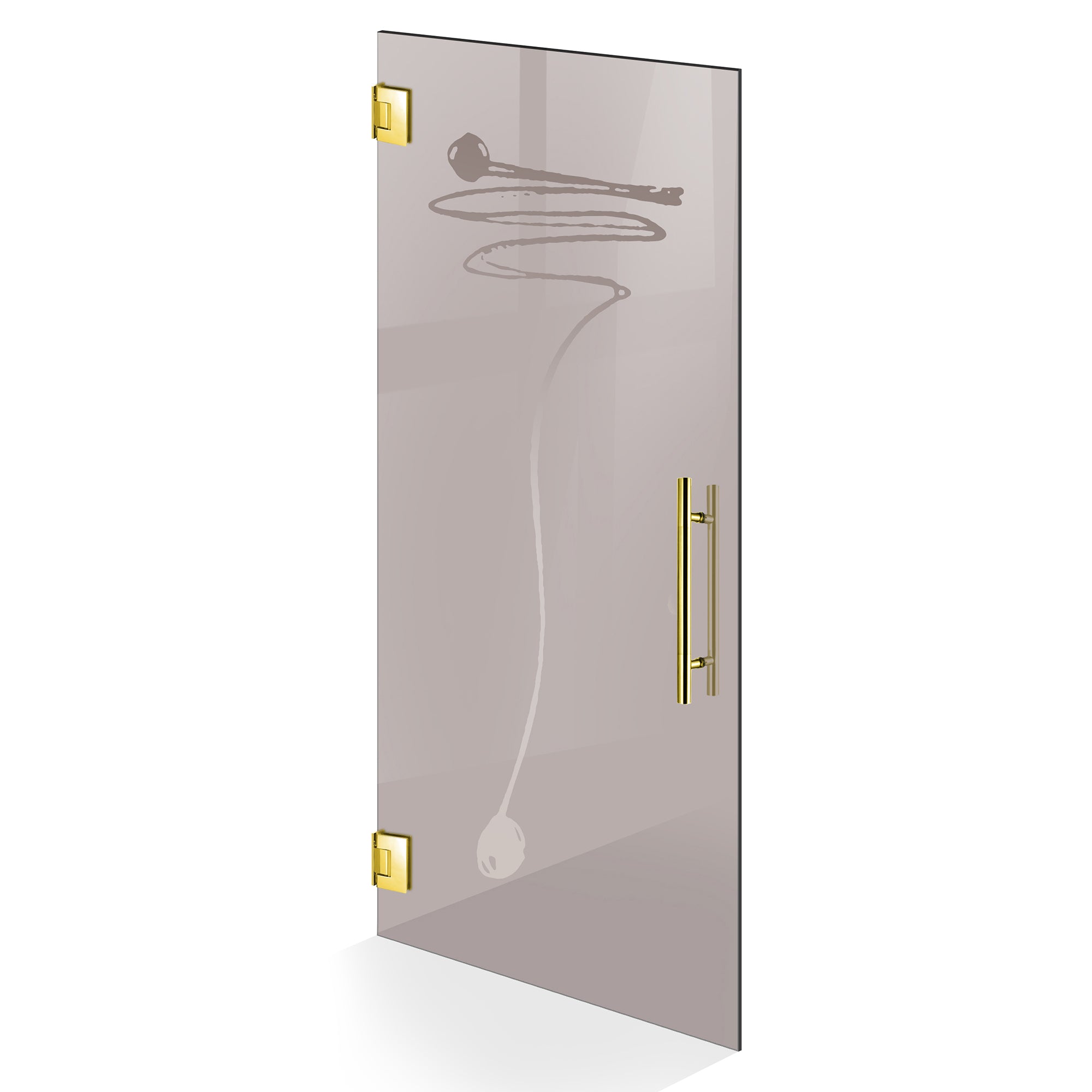 Hinged glass door gold, #Bronze