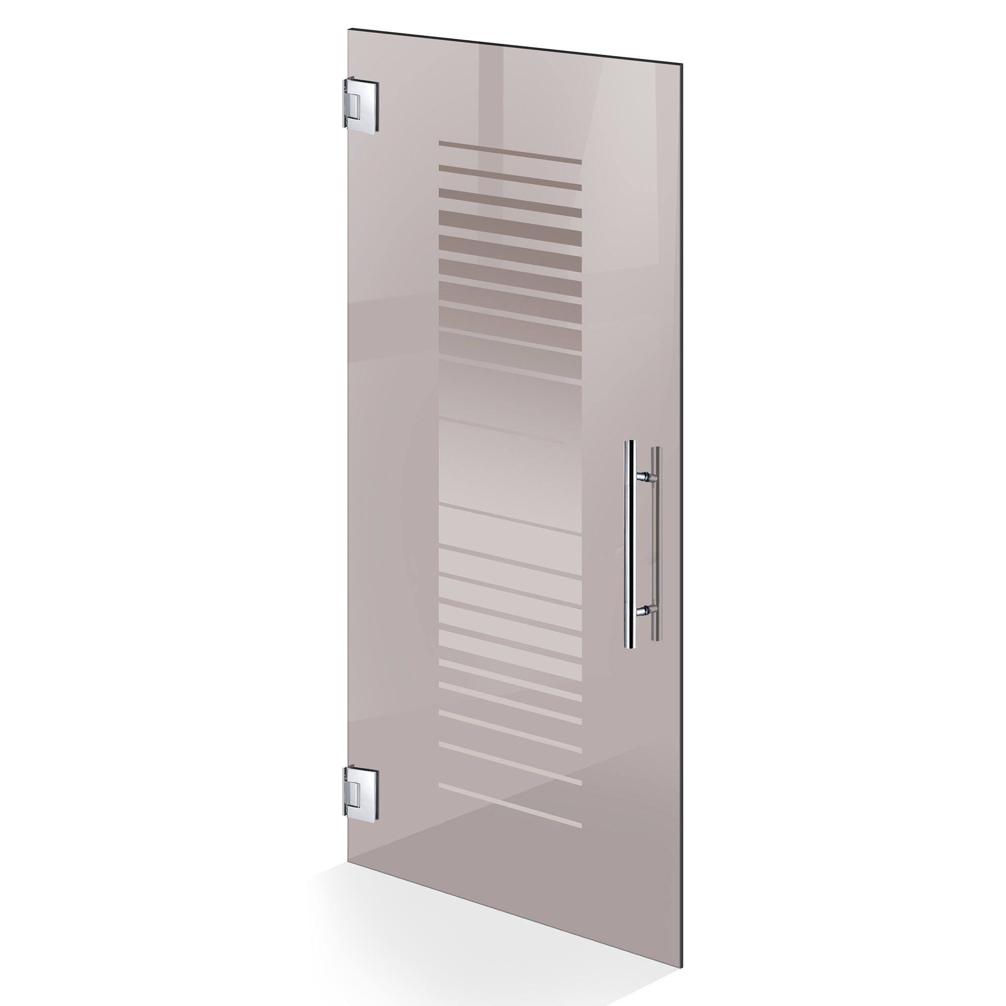 Hinged glass door stainless steel, #Bronze