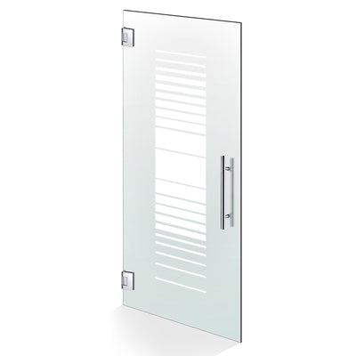 Hinged glass door stainless steel, #Satiné