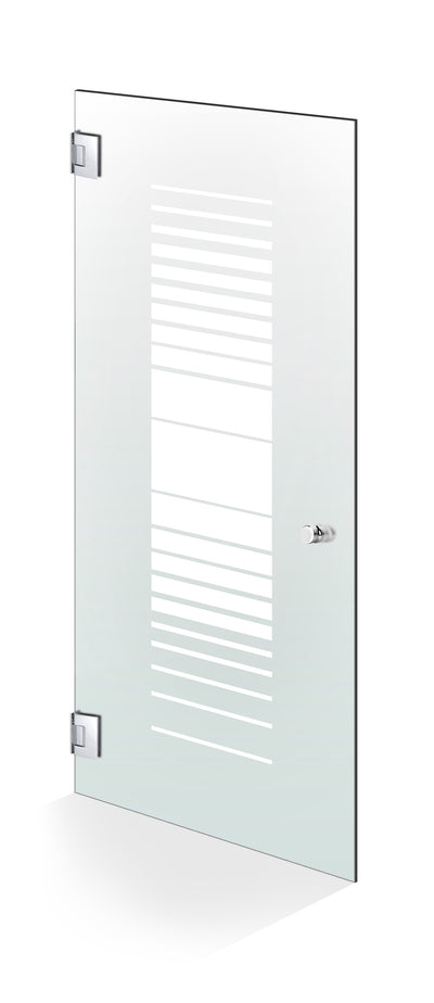 Hinged glass door stainless steel, #Satiné