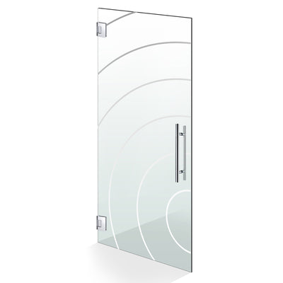 Hinged glass door stainless steel, #Clear