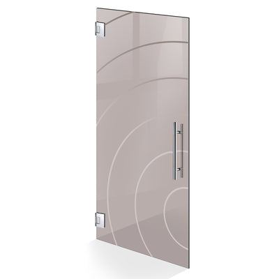 Hinged glass door stainless steel, #Bronze