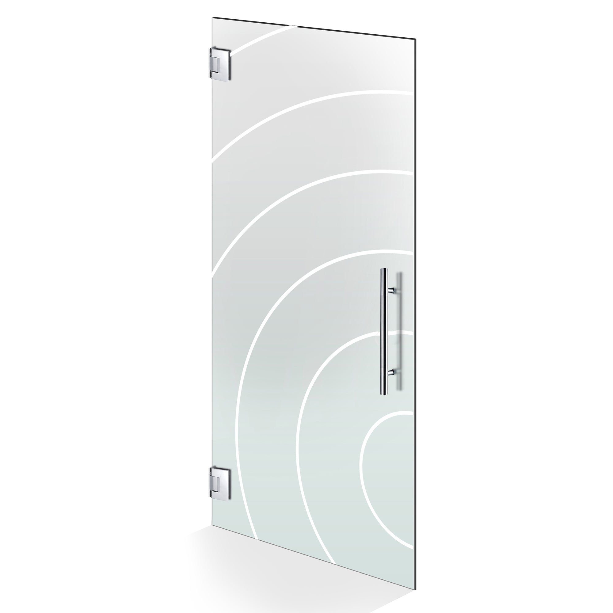 Hinged glass door stainless steel, #Satiné