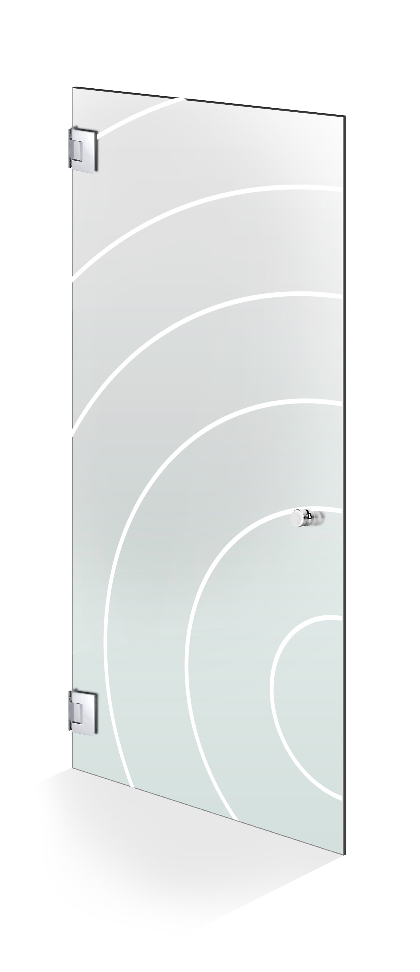 Hinged glass door stainless steel, #Satiné