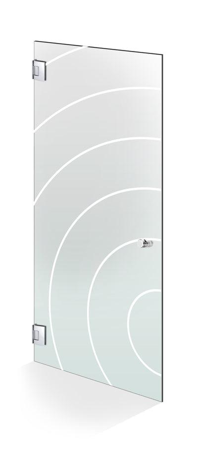 Hinged glass door stainless steel, #Satiné