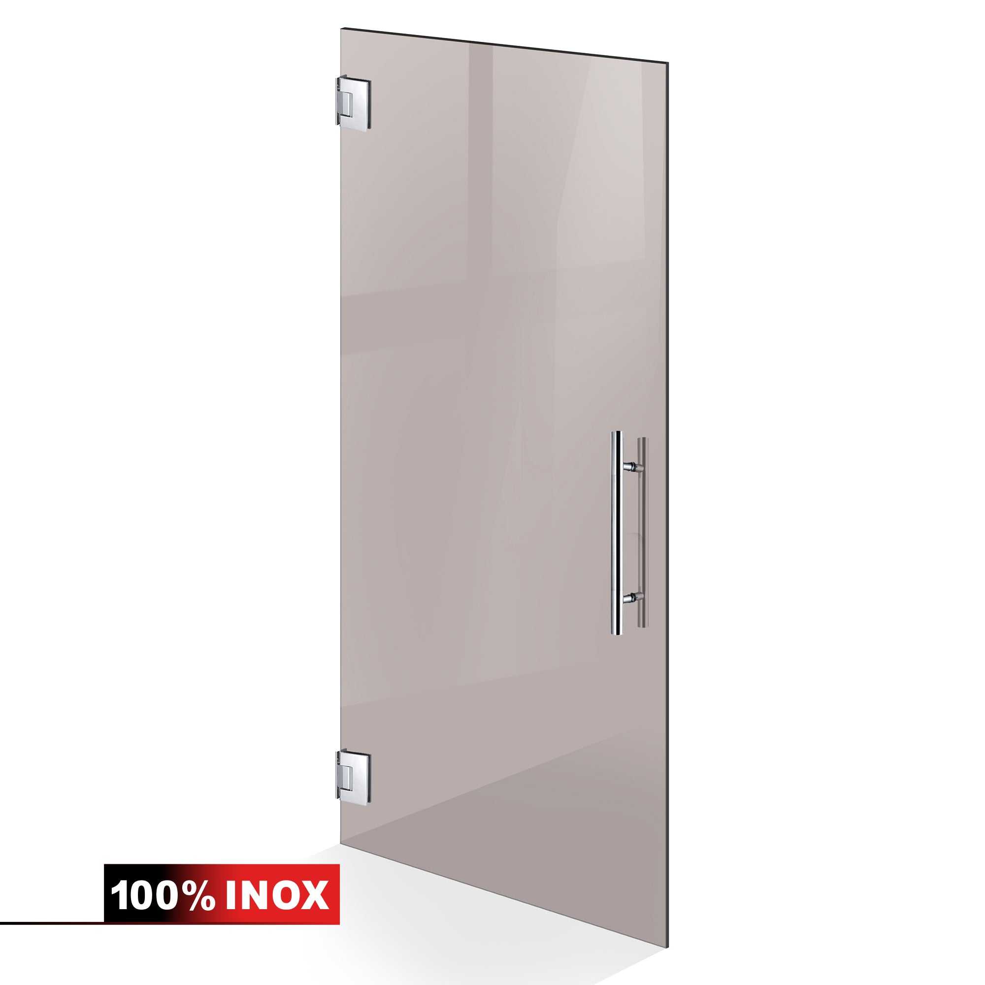 Hinged glass door stainless steel, #Bronze
