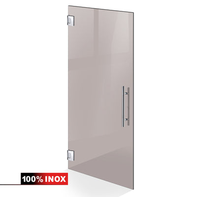 Hinged glass door stainless steel, #Bronze