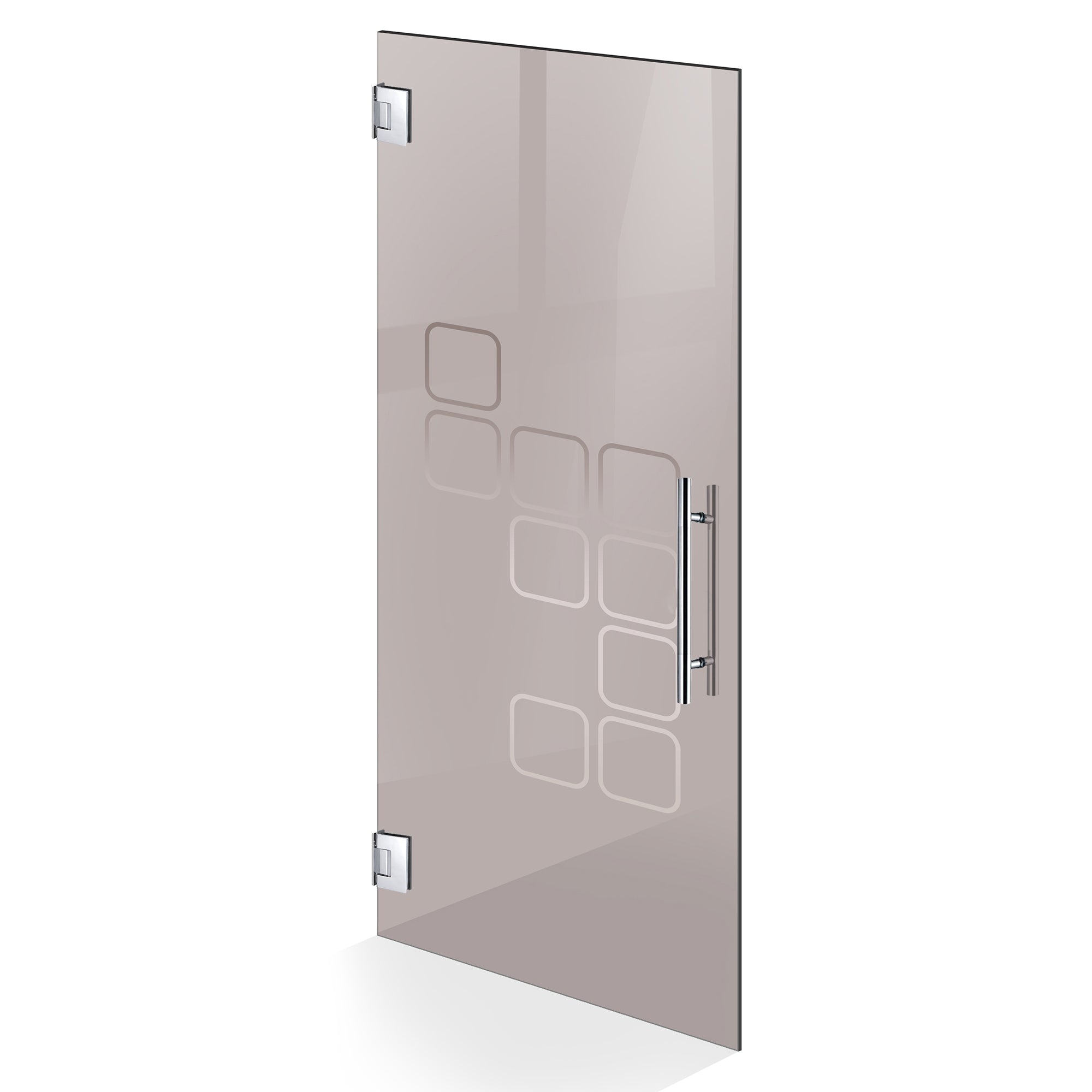 Hinged glass door stainless steel, #Bronze