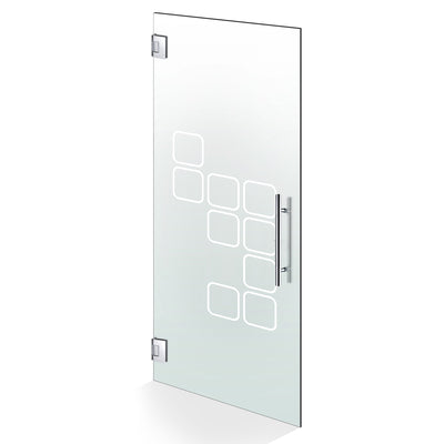 Hinged glass door stainless steel, #Satiné