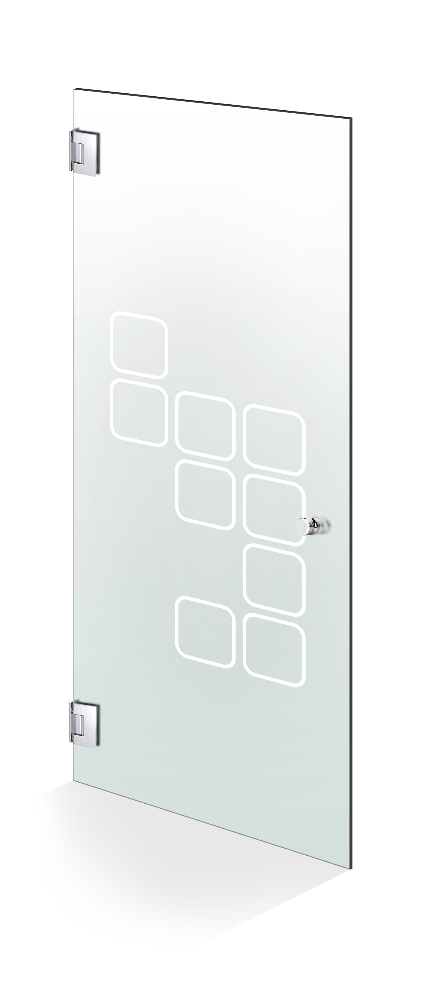 Hinged glass door stainless steel, #Satiné