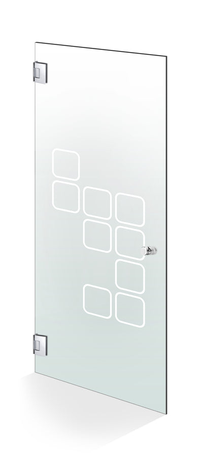 Hinged glass door stainless steel, #Satiné