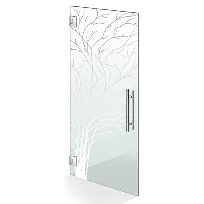 Hinged glass door stainless steel, #Clear
