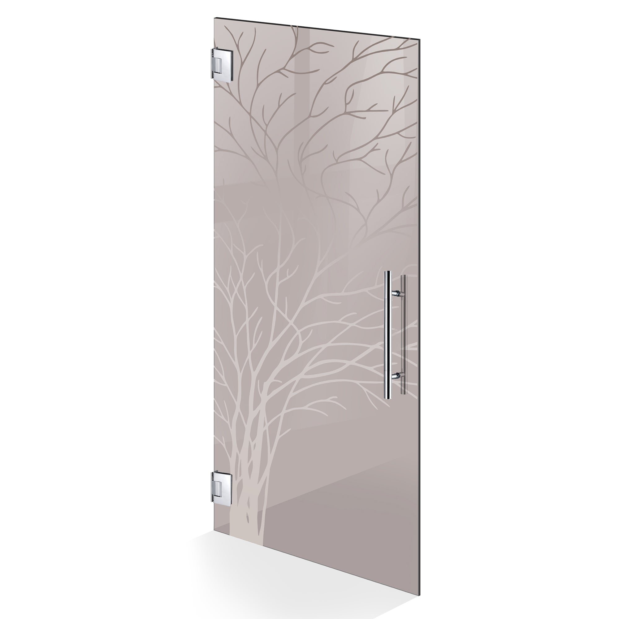 Hinged glass door stainless steel, #Bronze