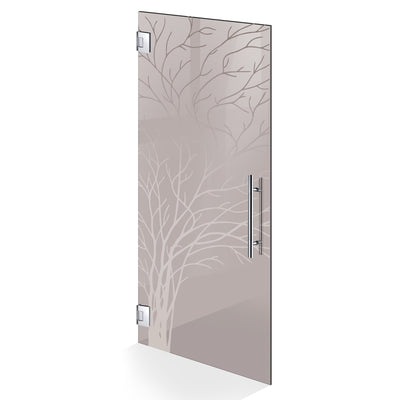 Hinged glass door stainless steel, #Bronze