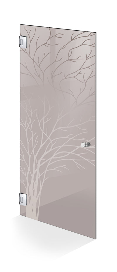 Hinged glass door stainless steel, #Bronze