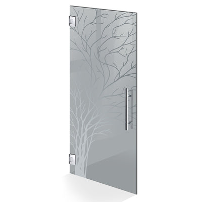 Hinged glass door stainless steel, #Grey