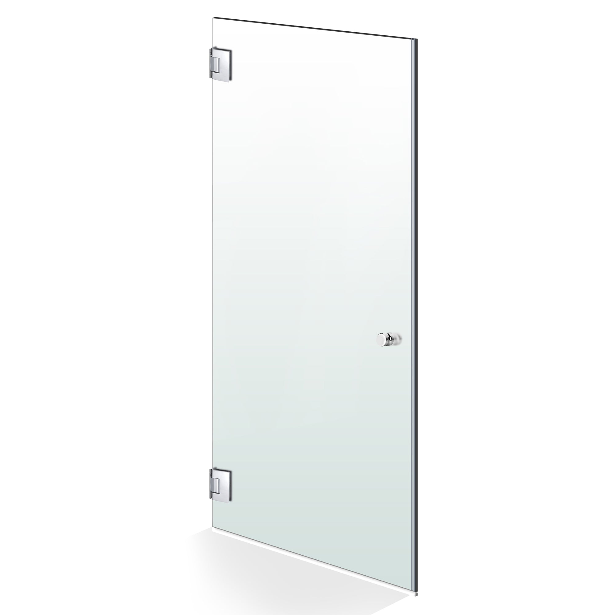 Hinged glass door stainless steel, #Satiné