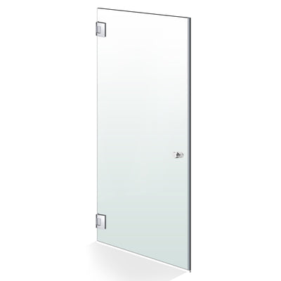 Hinged glass door stainless steel, #Satiné