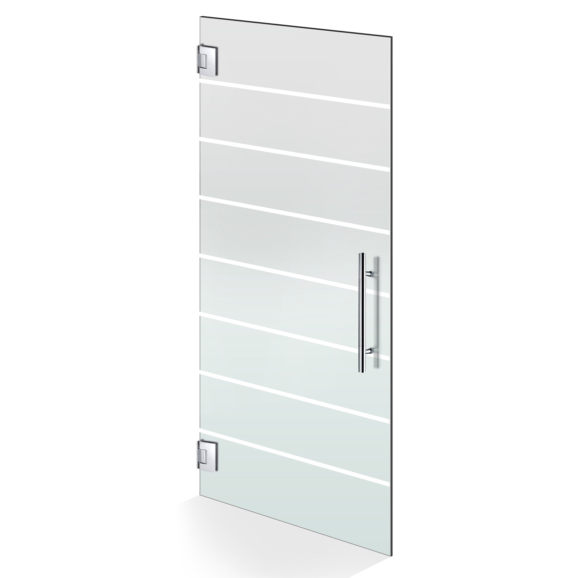 Hinged glass door stainless steel, #Satiné