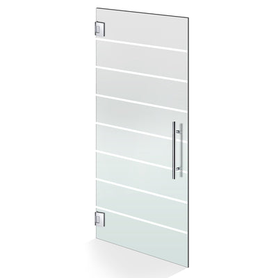 Hinged glass door stainless steel, #Satiné