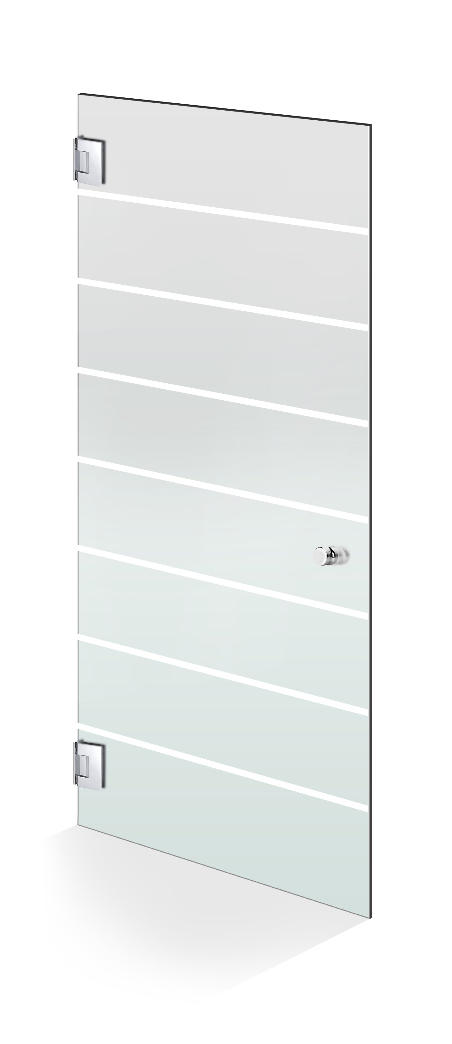 Hinged glass door stainless steel, #Satiné